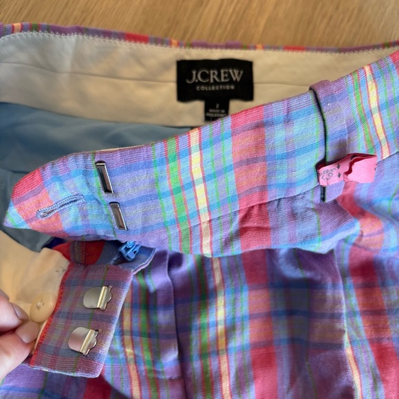 ** J.Crew Collection Lineaesse Willa Italian Blazer Pantsuit Set sunset plaid 2 - Picture 7 of 9